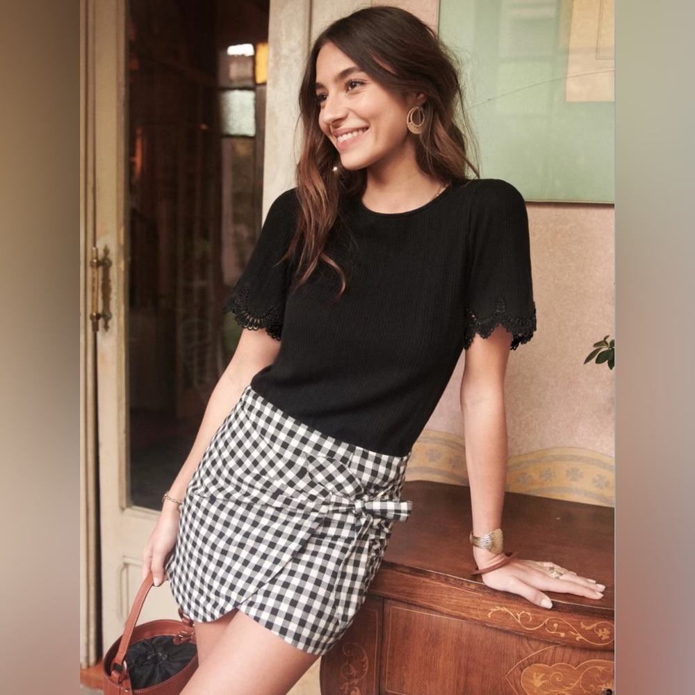 Sezane Pacome Wrap Mini Skirt 36